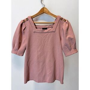 Current Air by Anthropologie blouse size small dusty rose barnette puff sleeves